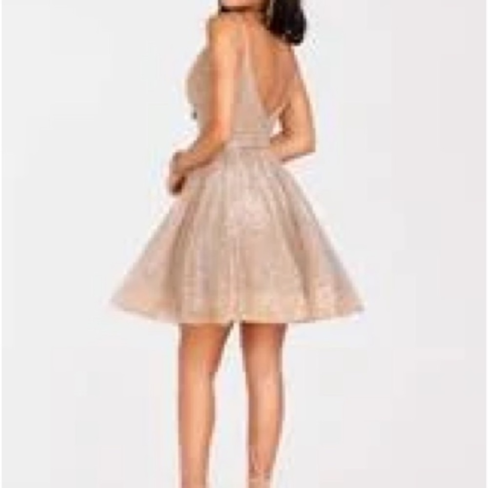 Terani Couture NWT Champagne Tulle Cocktail Dress Wedding Guest Size 6
